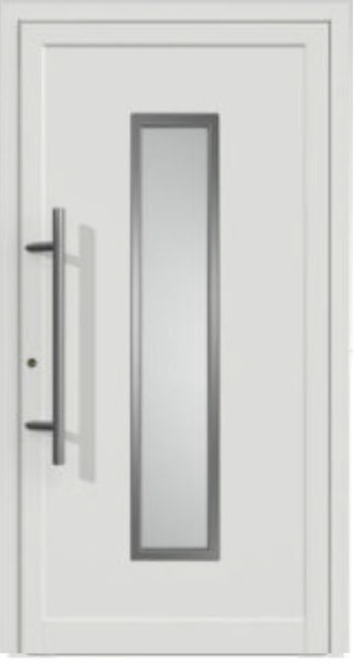 Gealan PVC Haustuer 1000 x 2100 (Gesamt mit Zusätzen: B 1000 x H 2100 ) Innen: Weiss (Standard) Aussen: Basaltgrau RAL 7012* (Standard)