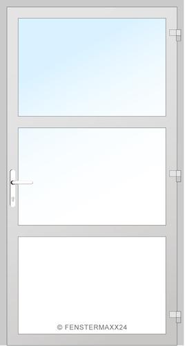 Drutex ALU Nebeneingangstür 800 x 1900 (Gesamt mit Zusätzen: B 800 x H 1900) Innen: Verkehrsweiß - RAL 9016 Matt Aussen: Verkehrsweiß - RAL 9016 Matt
