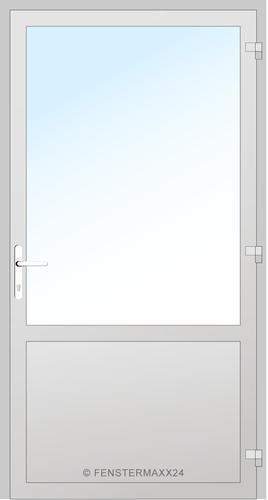 Drutex ALU Nebeneingangstür 1000 x 2100 (Gesamt mit Zusätzen: B 1000 x H 2100) Innen: Verkehrsweiß - RAL 9016 Matt Aussen: Verkehrsweiß - RAL 9016 Matt