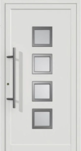 Gealan PVC Haustuer 800 x 1900 (Gesamt mit Zusätzen: B 800 x H 1900 ) Innen: Weiss (Standard) Aussen: Anthrazitgrau - RAL 7016 glatt (Standard)