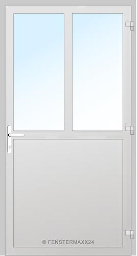 Drutex Holz Nebeneingangstür 1460 x 1900 (Gesamt mit Zusätzen: B 1460 x H 1900) Innen: RAL 7033 Matt Aussen: RAL 7033 Matt