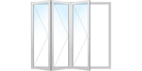 Drutex ALU Faltschiebetür 3000x2400 Innen: Verkehrsweiß - RAL 9016 Matt Aussen: Verkehrsweiß - RAL 9016 Matt