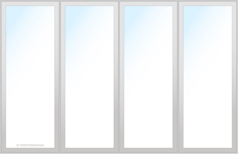 Gealan PVC HS Tür 6000 x 1900 (Gesamt mit Zusätzen: B 6000 x H 1900 ) Innen: Weiss (Standard) Aussen: Weiss (Standard)