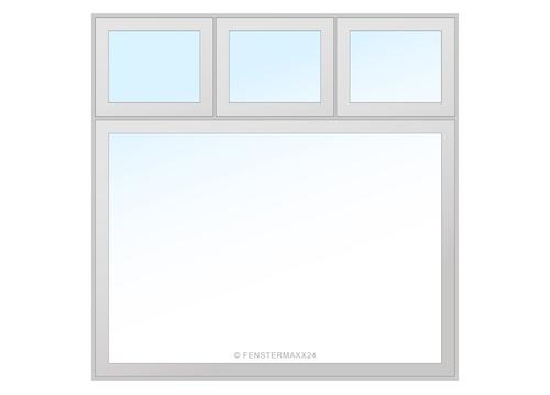 Drutex ALU Fenster 300 x 300 (Gesamt mit Zusätzen: B 300 x H 600) Innen: Verkehrsweiß - RAL 9016 Matt Aussen: Verkehrsweiß - RAL 9016 Matt