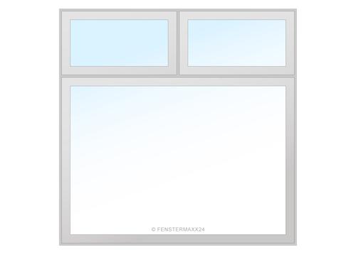 Drutex PVC Fenster 1800 x 930 (Gesamt mit Zusätzen: B 1800 x H 2230 ) Innen: Anthrazitgrau (1701605) Aussen: Anthrazitgrau (1701605)