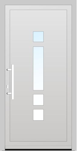 Aluplast PVC Haustür 800 x 1906 (Gesamt mit Zusätzen: B 800 x H 1906) Innen: Weiss (ohne Dekorfarbe) Aussen: Anthrazitgrau (AP 40)