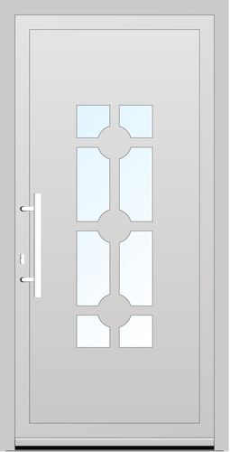 Salamander PVC Haustür 800 x 1906 (Gesamt mit Zusätzen: B 800 x H 1906) Innen: Weiss (ohne Dekorfarbe) Aussen: Weiss (ohne Dekorfarbe)