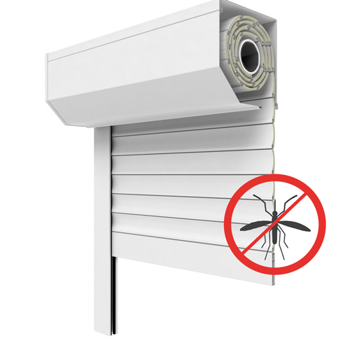 Drutex Vorsatzrollladen 1200x1200 | Führungsschiene und Kastenfarbe: Weiß | Panzer und Endleiste: Anthrazit