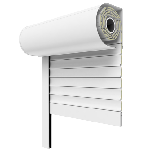 Drutex Vorsatzrollladen 2600x1300 | Führungsschiene und Kastenfarbe: Weiß | Panzer und Endleiste: Weiß