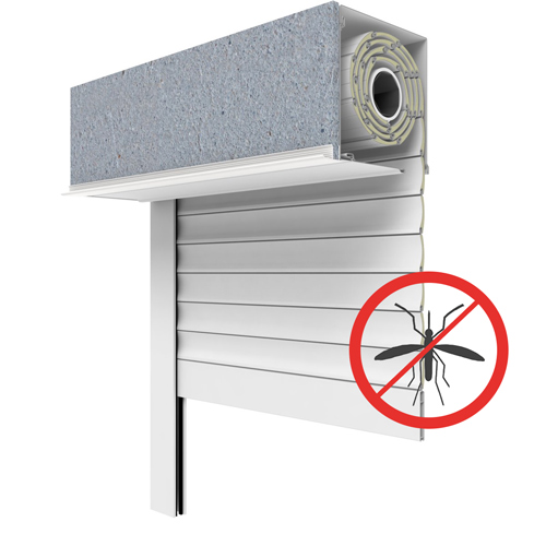 Drutex Vorsatzrollladen 800x1000 mit Schalter | Führungsschiene und Kastenfarbe: Weiß | Panzer und Endleiste: Silber