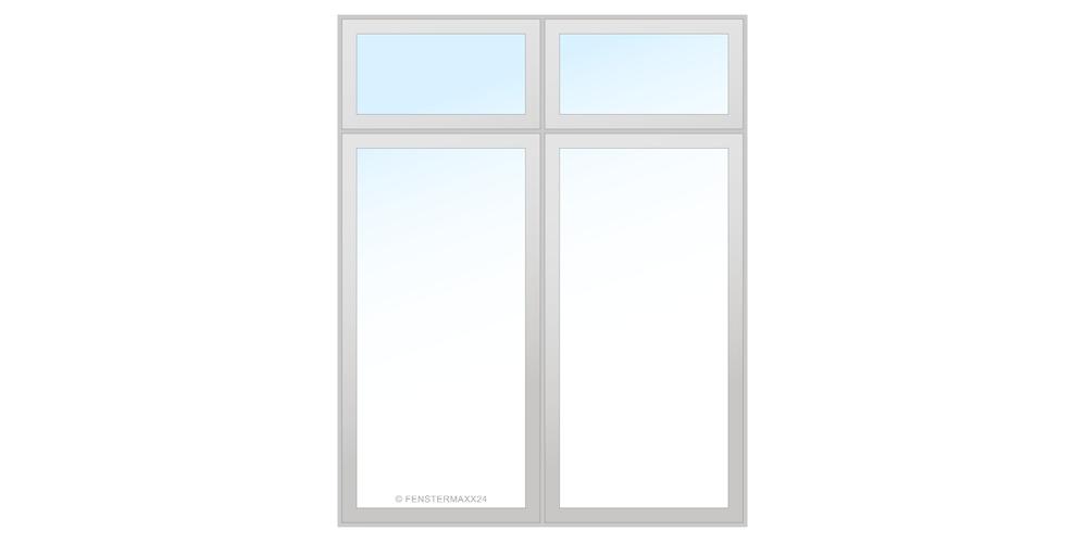 Drutex Holz Balkontür 1500 x 2000 (Gesamt mit Zusätzen: B 1500 x H 2500) Innen: Weiss (deckend) Aussen: Weiss (deckend)