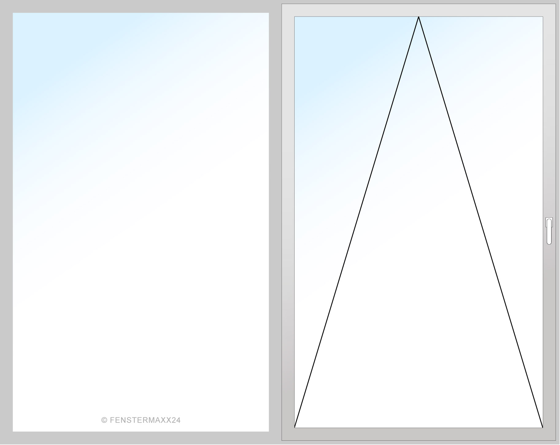 Drutex PVC PSK Tür 2380 x 2120 (Gesamt mit Zusätzen: B 2380 x H 2120 ) Innen: Weiss (ohne Dekorfarbe) Aussen: Anthrazitgrau (1701605)