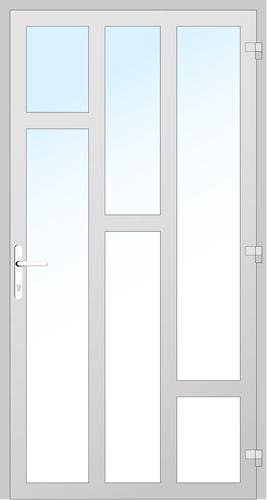 Drutex Holz Nebeneingangstür 1180 x 2350 (Gesamt mit Zusätzen: B 1180 x H 2350) Innen: Weiss (deckend) Aussen: Mahagoni - Lasur 045