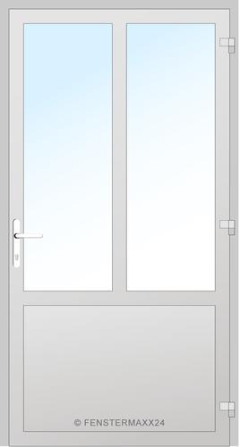 Drutex Holz Haustür 800 x 1900 (Gesamt mit Zusätzen: B 800 x H 1900) Innen: Weiss (deckend) Aussen: Holz unbehandelt (Rohholz)