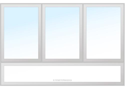 Drutex PVC Fenster 2440 x 510 (Gesamt mit Zusätzen: B 2440 x H 720 ) Innen: Weiss (ohne Dekorfarbe) Aussen: Weiss (ohne Dekorfarbe)