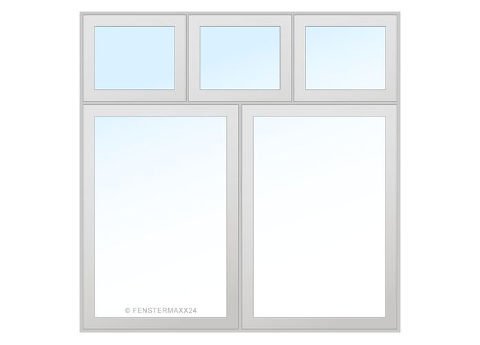 Rehau PVC Fenster 1290 x 1000 (Gesamt mit Zusätzen: B 1290 x H 1530 ) Innen: Anthrazit (4443) Aussen: Anthrazit (4443)