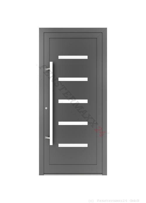 Drutex ALU Haustür 800 x 1900 (Gesamt mit Zusätzen: B 800 x H 1900) Innen: RAL 7040 Matt Aussen: RAL 7040 Matt