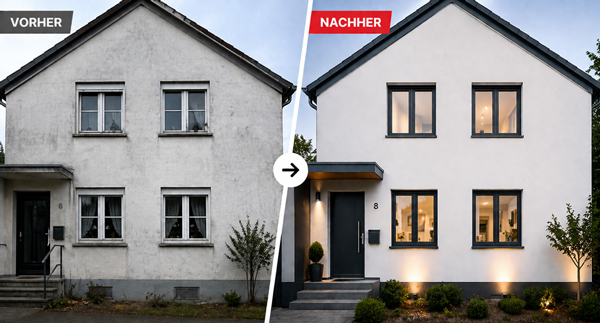 Fensteraustausch, vorher-nachher