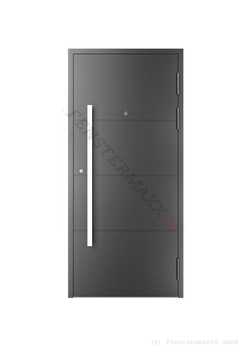 Drutex ALU Haustür 1520 x 2100 (Gesamt mit Zusätzen: B 1520 x H 2100) Innen: Anthrazitgrau, - RAL 7016 Matt Aussen: Anthrazitgrau, - RAL 7016 Matt
