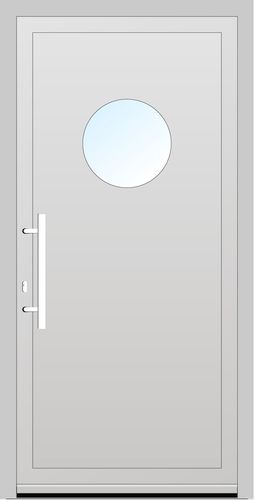 Aluplast PVC Haustür 1200 x 2170 (Gesamt mit Zusätzen: B 2720 x H 2170) Innen: Weiss (ohne Dekorfarbe) Aussen: Eiche Sheff. Grau (AP 94)