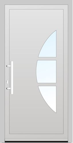 Aluplast PVC Haustür 890 x 2040 (Gesamt mit Zusätzen: B 890 x H 2040) Innen: Weiss (ohne Dekorfarbe) Aussen: Grau (AP 34)
