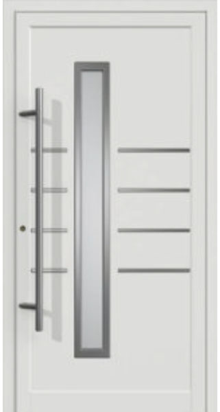 Gealan PVC Haustuer 1155 x 2165 (Gesamt mit Zusätzen: B 1155 x H 2165 ) Innen: Weiss (Standard) Aussen: Weiss (Standard)