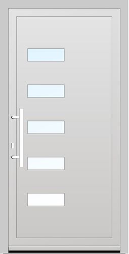 Salamander PVC Haustür 1000 x 1906 (Gesamt mit Zusätzen: B 1000 x H 1906) Innen: Weiss (ohne Dekorfarbe) Aussen: Anthrazitgrau (SAL 55)