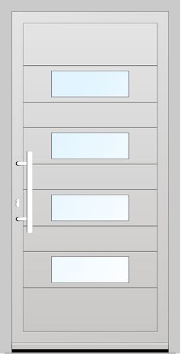 Aluplast PVC Haustür 1160 x 2050 (Gesamt mit Zusätzen: B 1160 x H 2050) Innen: Weiss (ohne Dekorfarbe) Aussen: Jet Black Mat (AP 106)