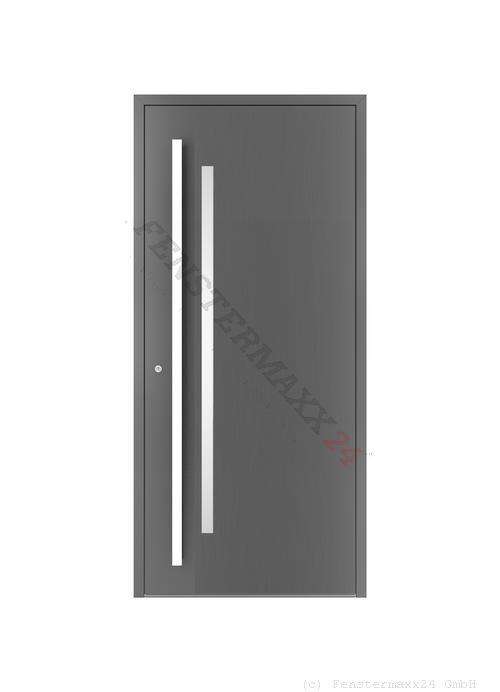 Drutex ALU Haustür 2000 x 2135 (Gesamt mit Zusätzen: B 2000 x H 2135) Innen: RAL 7021 Matt Aussen: RAL 7021 Matt