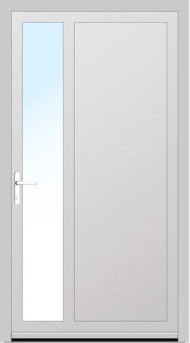 Salamander PVC Nebeneingangstür 840 x 1840 (Gesamt mit Zusätzen: B 840 x H 1840 ) Innen: Weiss (ohne Dekorfarbe) Aussen: Anthrazitgrau (SAL 55)