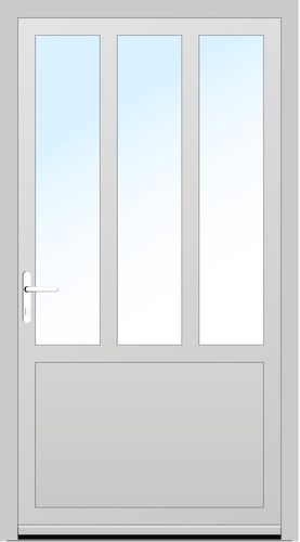 Aluplast PVC Nebeneingangstür 800 x 1800 (Gesamt mit Zusätzen: B 800 x H 1800) Innen: Weiss (ohne Dekorfarbe) Aussen: Weiss (ohne Dekorfarbe)