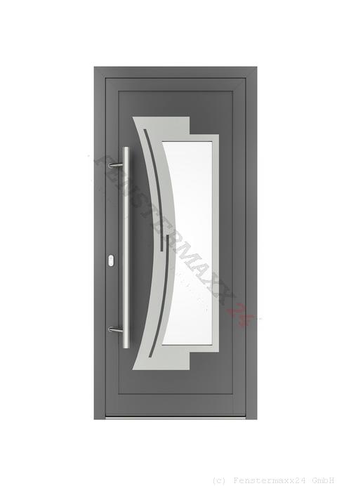 Drutex ALU Haustür 1100 x 2100 (Gesamt mit Zusätzen: B 1100 x H 2100) Innen: Verkehrsweiß - RAL 9016 Matt Aussen: RAL 7035 Matt