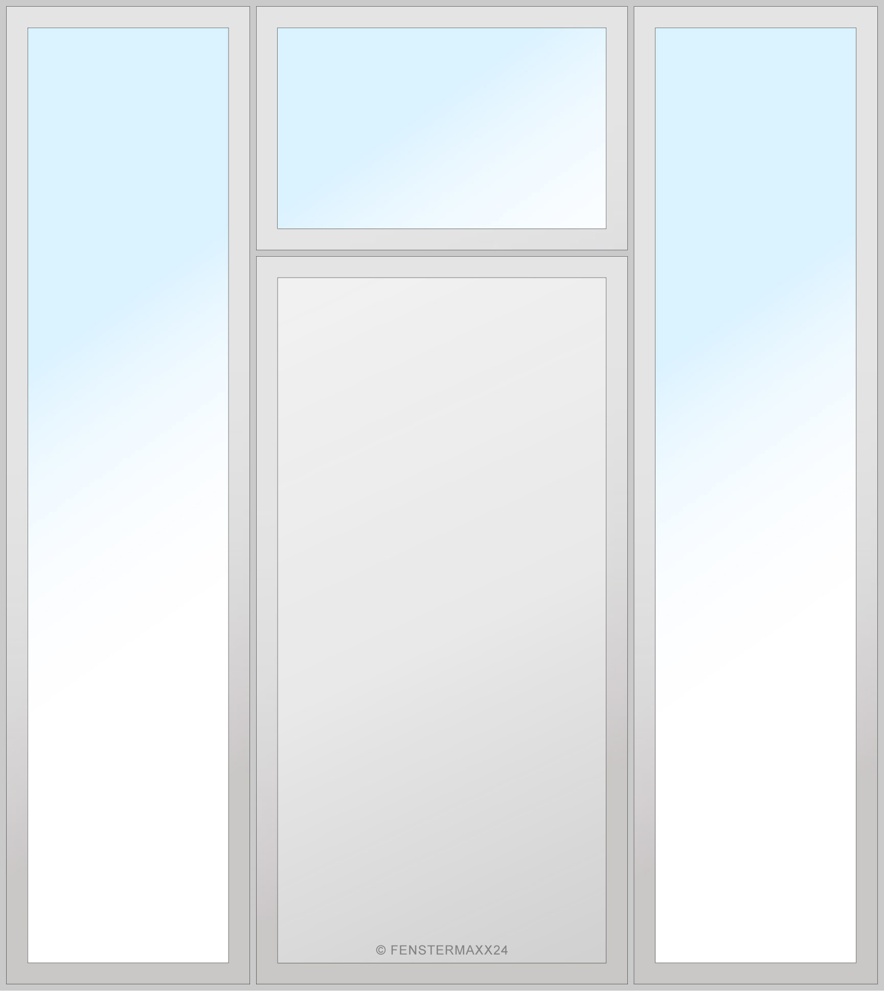 Drutex PVC Nebentür 1200 x 2100 (Gesamt mit Zusätzen: B 2440 x H 2310) Innen: Weiss (ohne Dekorfarbe) Aussen: Weiss (ohne Dekorfarbe)