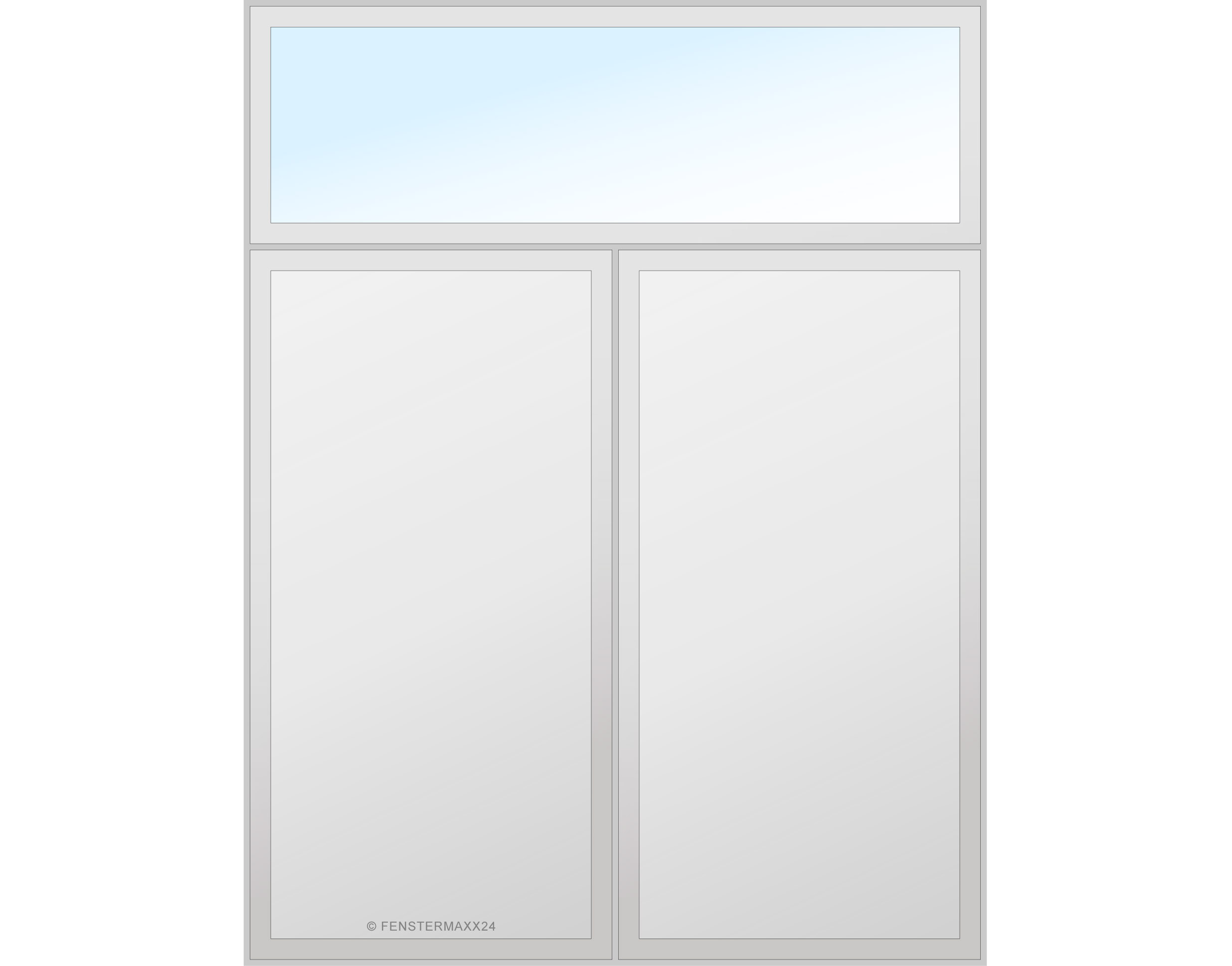 Drutex PVC Nebentür 1890 x 2200 (Gesamt mit Zusätzen: B 1890 x H 2580) Innen: Weiss (ohne Dekorfarbe) Aussen: Moosgrün (1600505)
