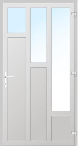 Drutex ALU Nebeneingangstür 1100 x 2100 (Gesamt mit Zusätzen: B 1100 x H 2100) Innen: Verkehrsweiß - RAL 9016 Matt Aussen: Verkehrsweiß - RAL 9016 Matt