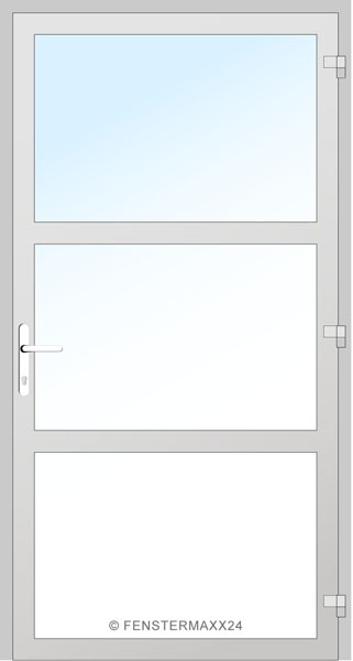 Gealan PVC Nebeneingangstür 985 x 1999 (Gesamt mit Zusätzen: B 985 x H 1999) Innen: Weiss (Standard) Aussen: Weiss (Standard)