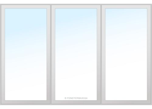 Drutex PVC Fenster 3000 x 1100 (Gesamt mit Zusätzen: B 3000 x H 1100 ) Innen: Anthrazitgrau (1701605) Aussen: Anthrazitgrau (1701605)