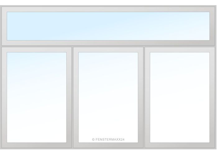 Veka PVC Fenster 3000 x 700 (Gesamt mit Zusätzen: B 3000 x H 1030 ) Innen: Weiss (ohne Dekorfarbe) Aussen: Anthrazitgrau 701605