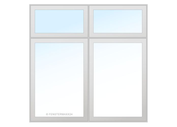 Aluplast PVC Fenster 1000 x 600 (Gesamt mit Zusätzen: B 1000 x H 1000 ) Innen: Weiss (ohne Dekorfarbe) Aussen: Weiss (ohne Dekorfarbe)