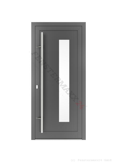 Drutex ALU Haustür 1500 x 2100 (Gesamt mit Zusätzen: B 1500 x H 2100) Innen: Verkehrsweiß - RAL 9016 Matt Aussen: Purpurrot - RAL 3004 Matt