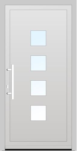 Aluplast PVC Haustür 1070 x 2040 (Gesamt mit Zusätzen: B 1070 x H 2040) Innen: Weiss (ohne Dekorfarbe) Aussen: Anthrazitgrau (AP 40)