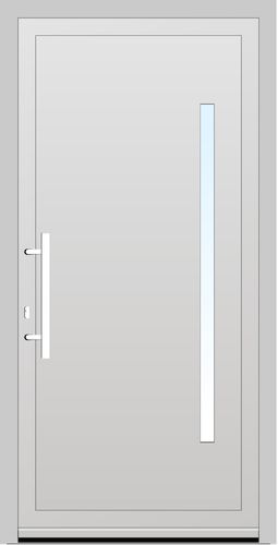 Aluplast PVC Haustür 1130 x 2090 (Gesamt mit Zusätzen: B 1130 x H 2840) Innen: Weiss (ohne Dekorfarbe) Aussen: Anthrazitgrau (AP 40)