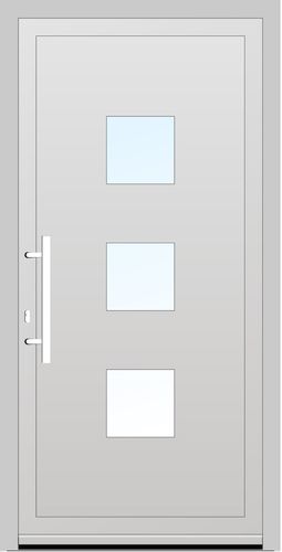 Aluplast PVC Haustür 1070 x 2040 (Gesamt mit Zusätzen: B 1070 x H 2040) Innen: Weiss (ohne Dekorfarbe) Aussen: Anthrazitgrau (AP 40)