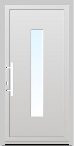 Aluplast PVC Haustür 975 x 1990 (Gesamt mit Zusätzen: B 975 x H 1990) Innen: Weiss (ohne Dekorfarbe) Aussen: Anthrazitgrau (AP 40)