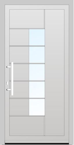 Salamander PVC Haustür 900 x 1906 (Gesamt mit Zusätzen: B 900 x H 1906) Innen: Farbe Innen wie Außen Aussen: Woodec Alpine (SAL 92)