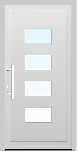 Aluplast PVC Haustür 980 x 2130 (Gesamt mit Zusätzen: B 1380 x H 2530) Innen: Weiss (ohne Dekorfarbe) Aussen: Basaltgrau (AP 102)