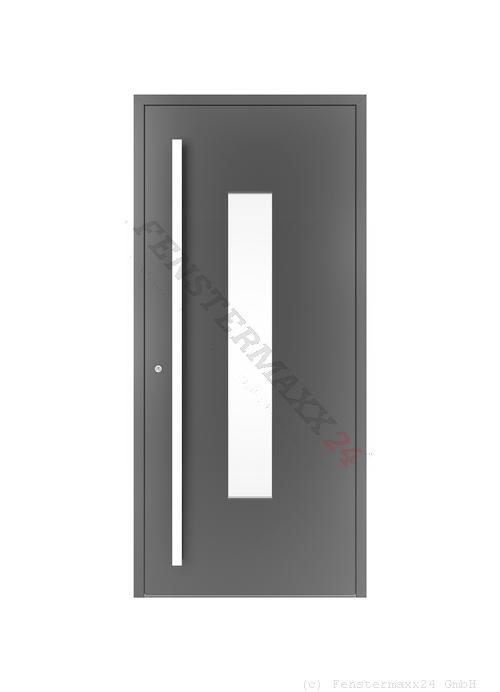 Drutex ALU Haustür 1500 x 2100 (Gesamt mit Zusätzen: B 1500 x H 2100) Innen: Verkehrsweiß - RAL 9016 Matt Aussen: Anthrazitgrau, - RAL 7016 Matt