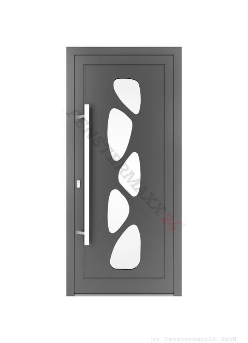 Drutex ALU Haustür 1800 x 2500 (Gesamt mit Zusätzen: B 1800 x H 2500) Innen: Weißaluminium - RAL 9006 Matt Aussen: Moosgrün - RAL 6005 Matt