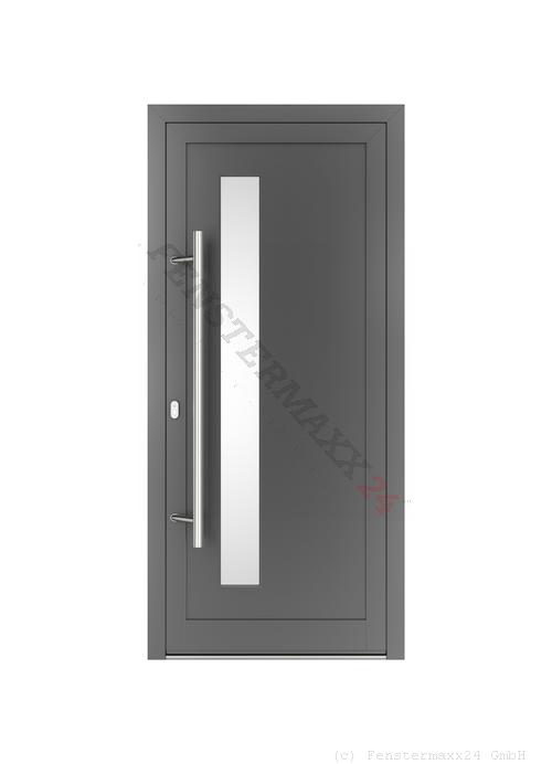 Drutex ALU Haustür 2110 x 2110 (Gesamt mit Zusätzen: B 2110 x H 2110) Innen: RAL 7005 Matt Aussen: RAL 7005 Matt