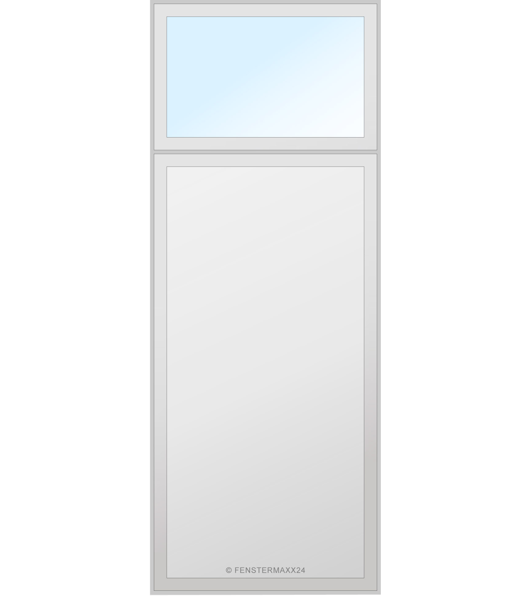 Drutex PVC Nebentür 960 x 2110 (Gesamt mit Zusätzen: B 960 x H 2360) Innen: Weiss (ohne Dekorfarbe) Aussen: Weiss (ohne Dekorfarbe)